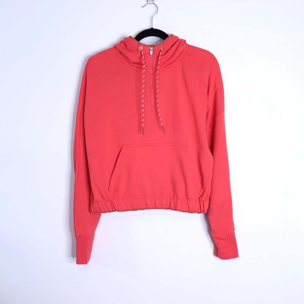 ATHLETA Ascend Warm Up Hoodie Sweatshirt Passion Fruit 1/4 Zip Women's S